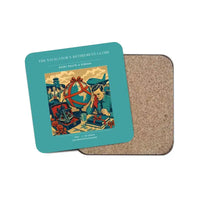Thumbnail for The Navigator's Retirement Globe - Designed Coasters design on turquoise 1-piece