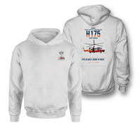 Thumbnail for Airbus H175 design on white double-side hoodie, double-side print
