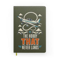 Thumbnail for The Hobby That Never Lands design on green army notebook