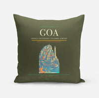 Thumbnail for Genoa Cristoforo Colombo Airport (GOA) design on green army pillow