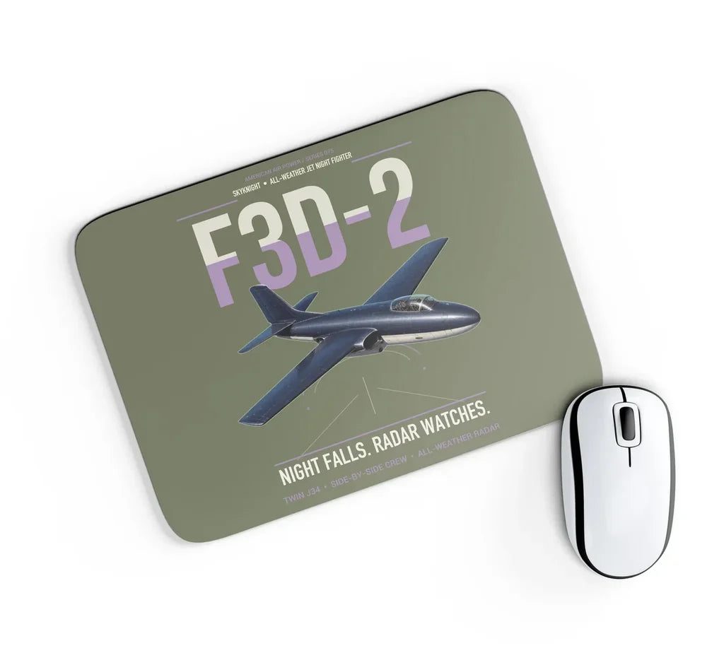 F3D-2 Skyknight design on green army rectangle mouse pad