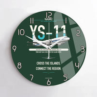 Thumbnail for NAMC YS-11A design on dark green no frame wall clock