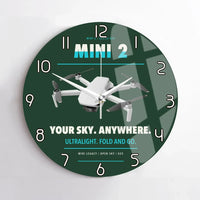 Thumbnail for DJI Mini 2 design on dark green no frame wall clock