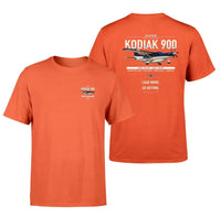 Thumbnail for Daher Kodiak 900 design on orange t-shirt, double-side print