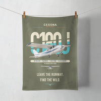 Thumbnail for Cessna 180J Skywagon design on green army towel