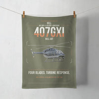 Thumbnail for Bell 407GXi design on green army towel