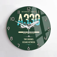 Thumbnail for Airbus A330-300 design on dark green no frame wall clock