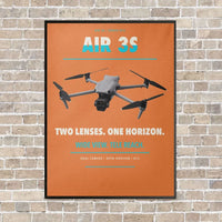 Thumbnail for DJI Air 3S vertical canvas print - framed - orange background