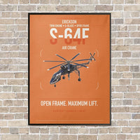 Thumbnail for Erickson S-64F Air Crane vertical canvas print - framed - orange background