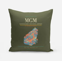Thumbnail for Montgomery Regional Airport (MGM) design on green army pillow