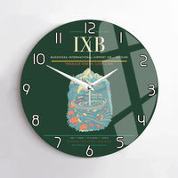 Thumbnail for Bagdogra International Airport (IXB) design on dark green no frame wall clock