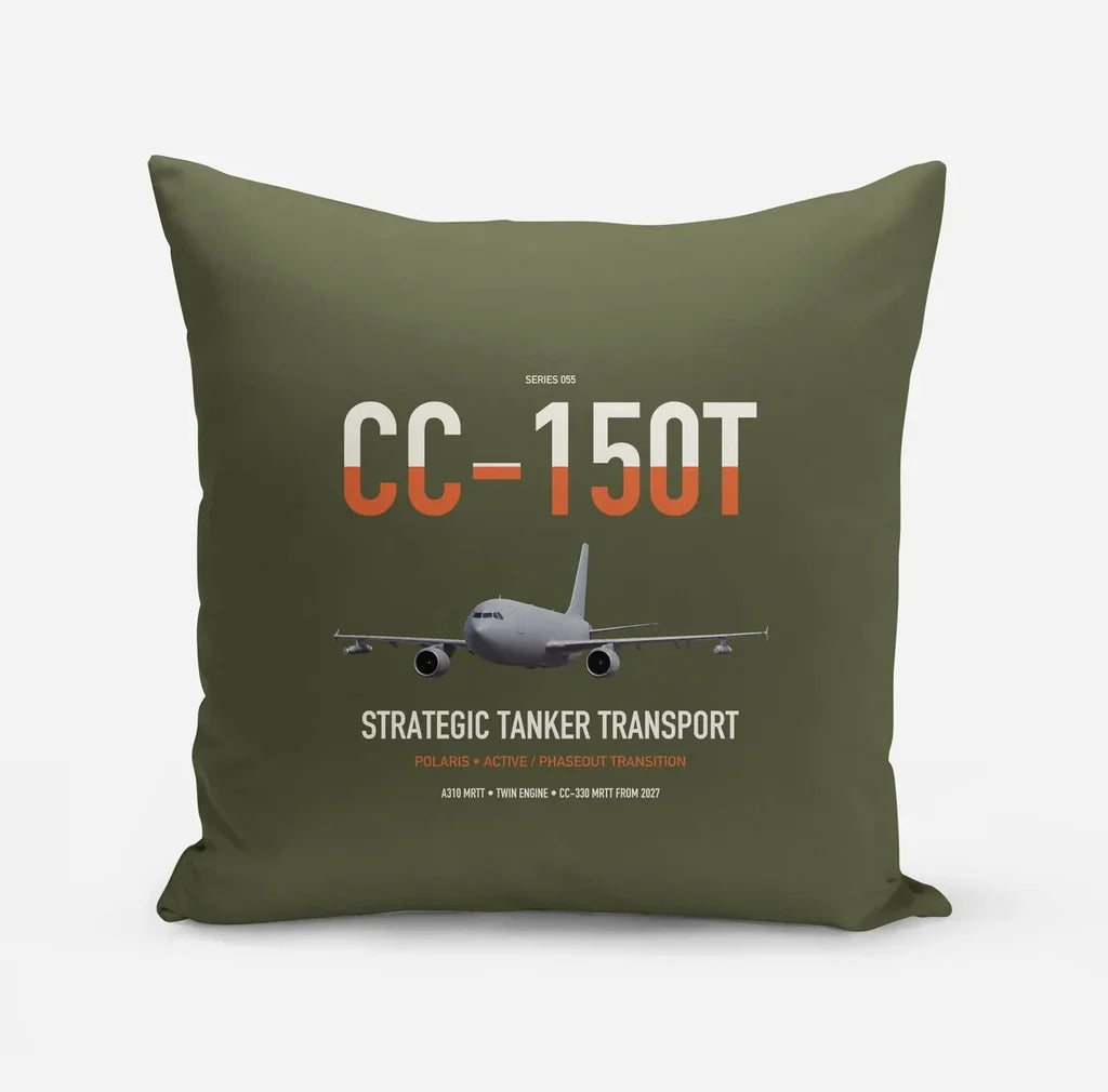 Airbus CC-150T Polaris design on green army pillow