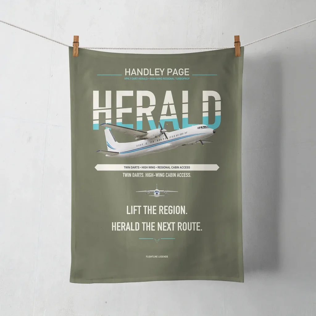 Handley Page HPR.7 Dart Herald design on green army towel
