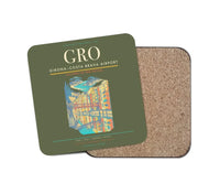 Thumbnail for Girona–Costa Brava Airport (GRO) design on green army 1 piece coaster