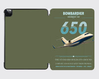 Thumbnail for Bombardier Challenger 650 design on green army ipad tablet case