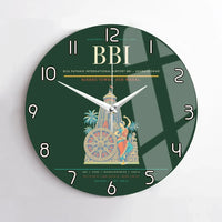 Thumbnail for Biju Patnaik International Airport (BBI) design on dark green no frame wall clock