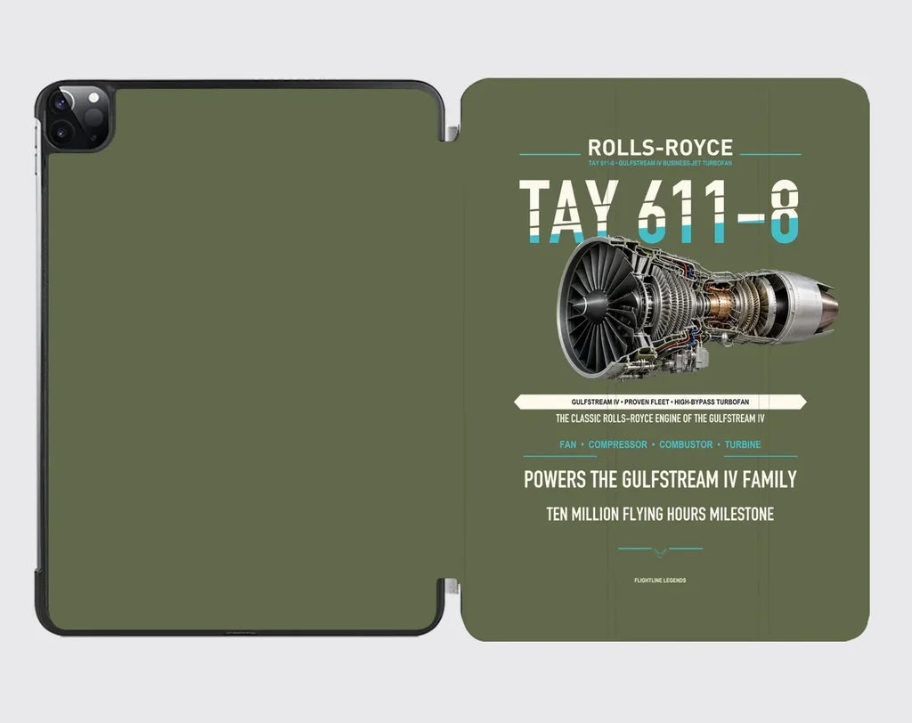 TAY 611-8 design on green army ipad tablet case