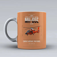 Thumbnail for Airbus MH-65E Dolphin design on orange ceramic mug, double-side print