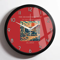 Thumbnail for VINTAGE G4151 - The Desert Mail Stop - Designed Wall Clocks design on red framed