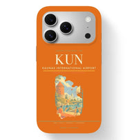 Thumbnail for Kaunas Airport (KUN) design on orange iPhone 17 Pro MagSafe case