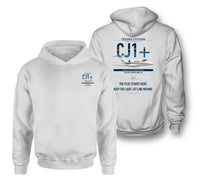 Thumbnail for Cessna Citation CJ1+ design on white double-side hoodie, double-side print