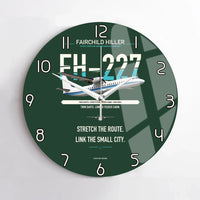 Thumbnail for Fairchild Hiller FH-227B design on dark green no frame wall clock