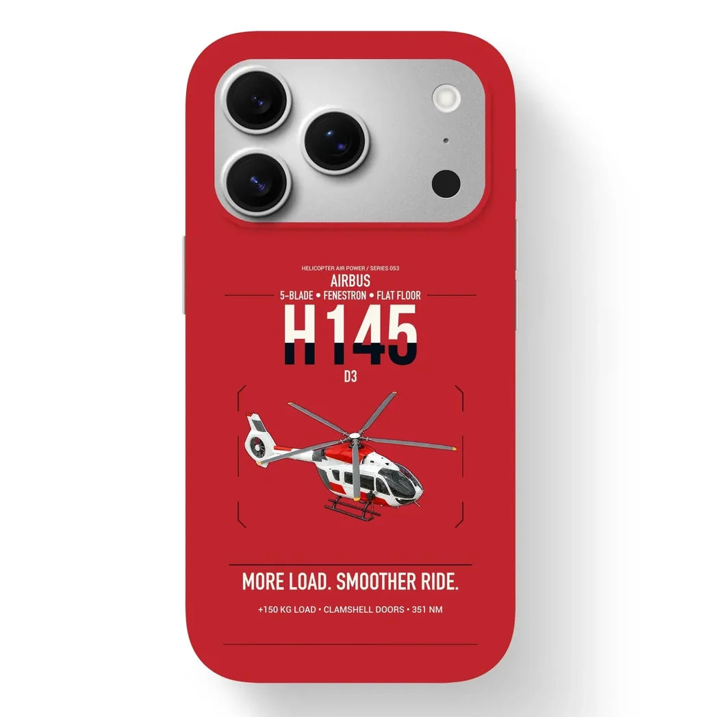 Airbus H145 D3 design on red magsafe iphone case, for iPhone 17 Pro