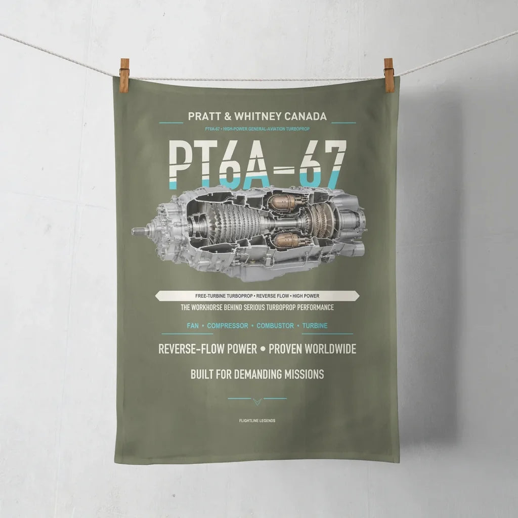 PT6A-67 design on green army towel