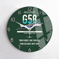 Thumbnail for Beechcraft Baron G58 design on dark green no frame wall clock
