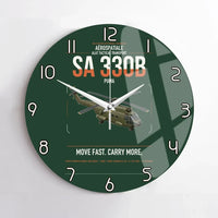 Thumbnail for Aérospatiale SA 330B Puma design on dark green no frame wall clock