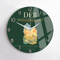 Thumbnail for Debrecen International Airport (DEB) design on dark green no frame wall clock