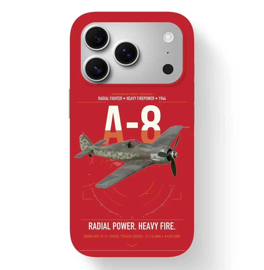 Focke-Wulf Fw 190A-8 design on red magsafe iphone case, for iPhone 17 Pro