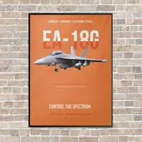 Thumbnail for EA-18G Growler Control The Spectrum vertical canvas print - framed - orange background