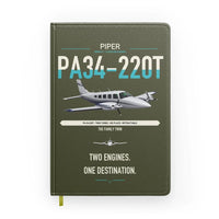 Thumbnail for Piper PA-34-220T Seneca V design on green army notebook