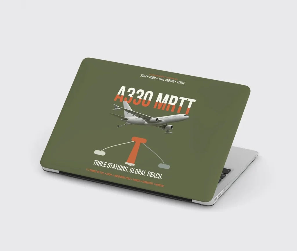 Airbus A330 MRTT design on green army MacBook case