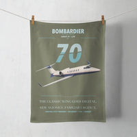 Thumbnail for Bombardier Learjet 70 design on green army towel