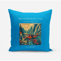 Thumbnail for VINTAGE G4185 - The Fjord Jetty Call - Designed Pillows design on turquoise