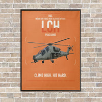 Thumbnail for HAL LCH Prachand vertical canvas print - framed - orange background