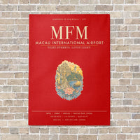 Thumbnail for Macau International Airport MFM - Canvas Framed - Red