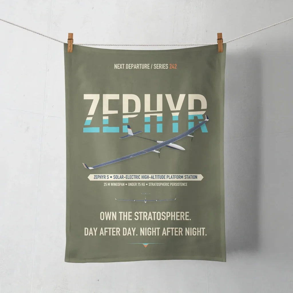 Airbus Zephyr S design on green army towel