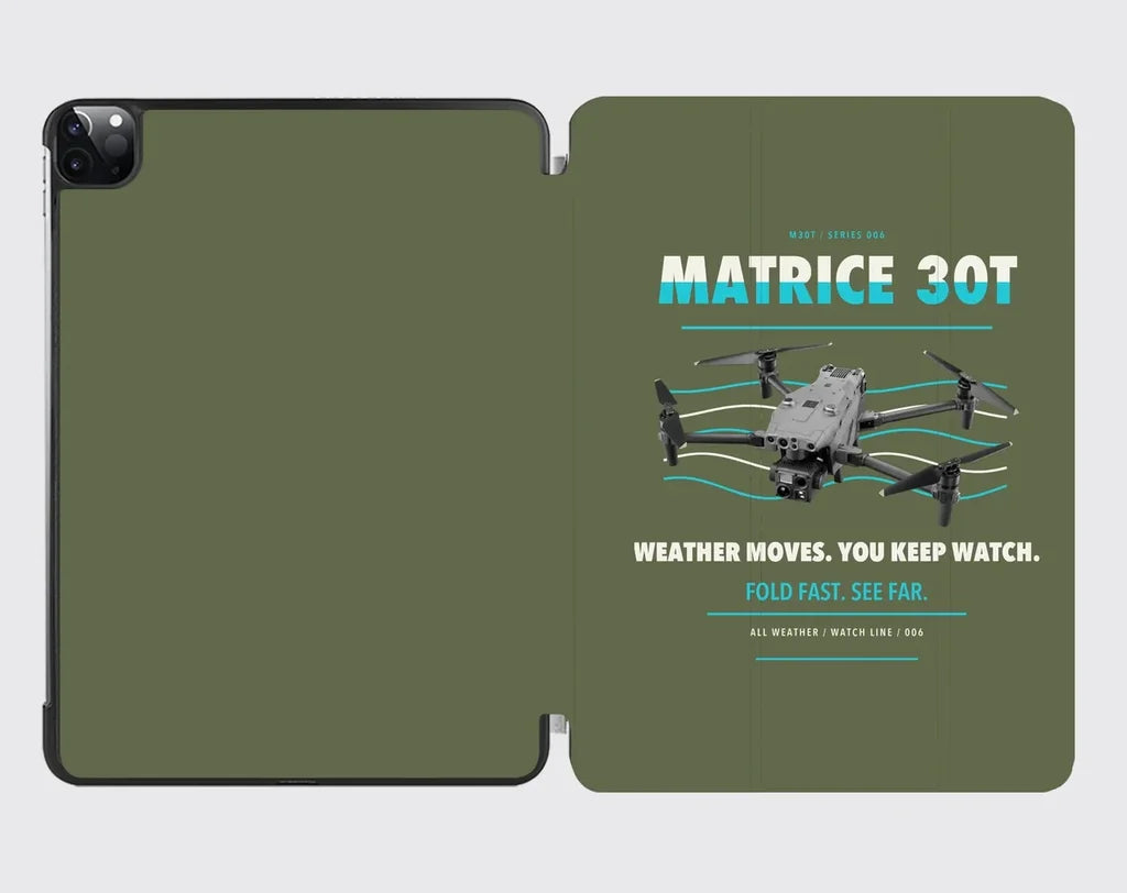 DJI Matrice 30T design on green army ipad tablet case