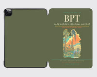 Thumbnail for Jack Brooks Regional Airport (BPT) design on green army ipad tablet case