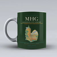 Thumbnail for Mannheim City Airport (MHG) airport code design on dark green ceramic mug