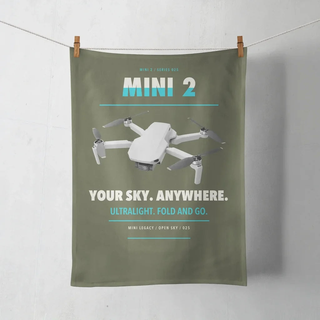 DJI Mini 2 design on green army towel