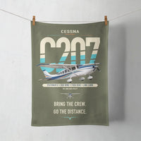 Thumbnail for Cessna T207A Stationair 8 design on green army towel
