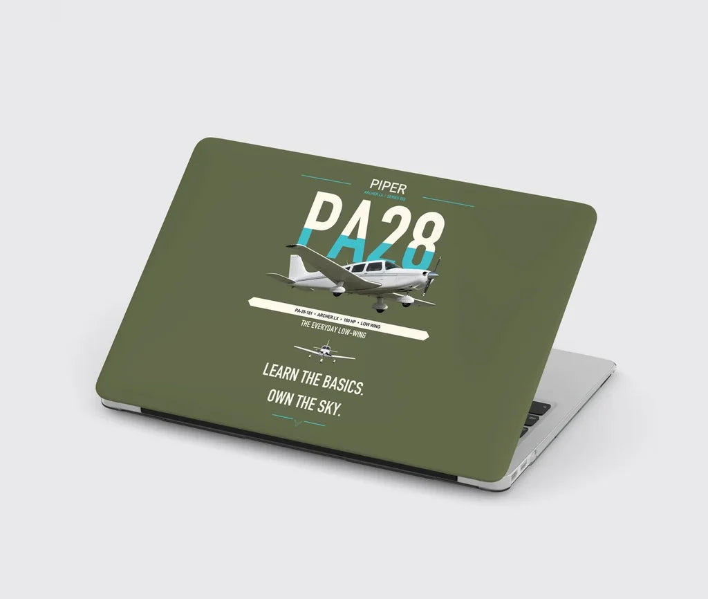 Piper PA-28-181 Archer LX design on green army MacBook case