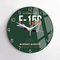 Thumbnail for F-15C Eagle Air Superiority No Substitute design on dark green no frame wall clock