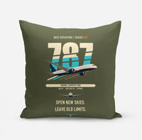 Thumbnail for Boeing 787-8 Dreamliner design on green army pillow