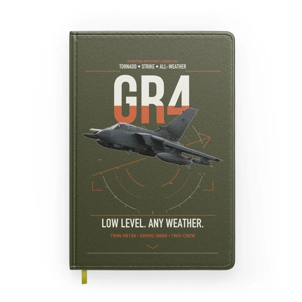Panavia Tornado GR4 design on green army notebook