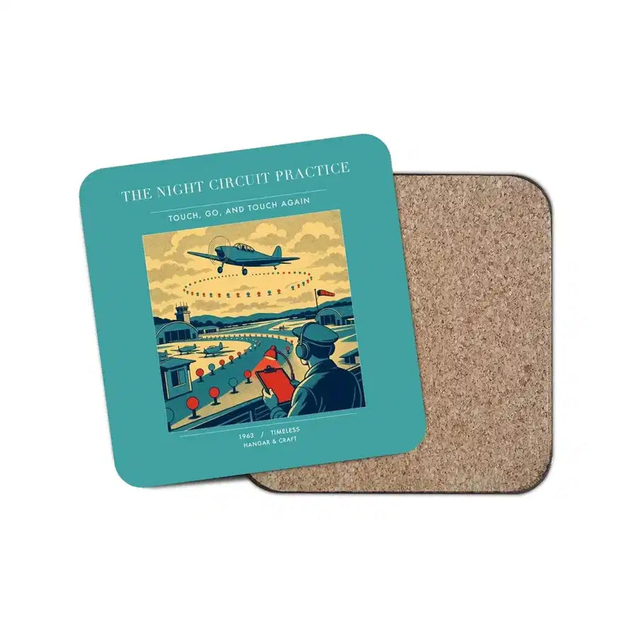 The Night Circuit Practice - Designed Coasters design on turquoise 1-piece